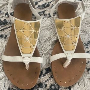 White & gold sandals